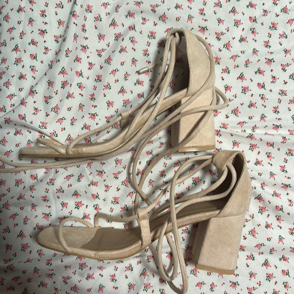 Pretty Little Thing Lace Up Heels